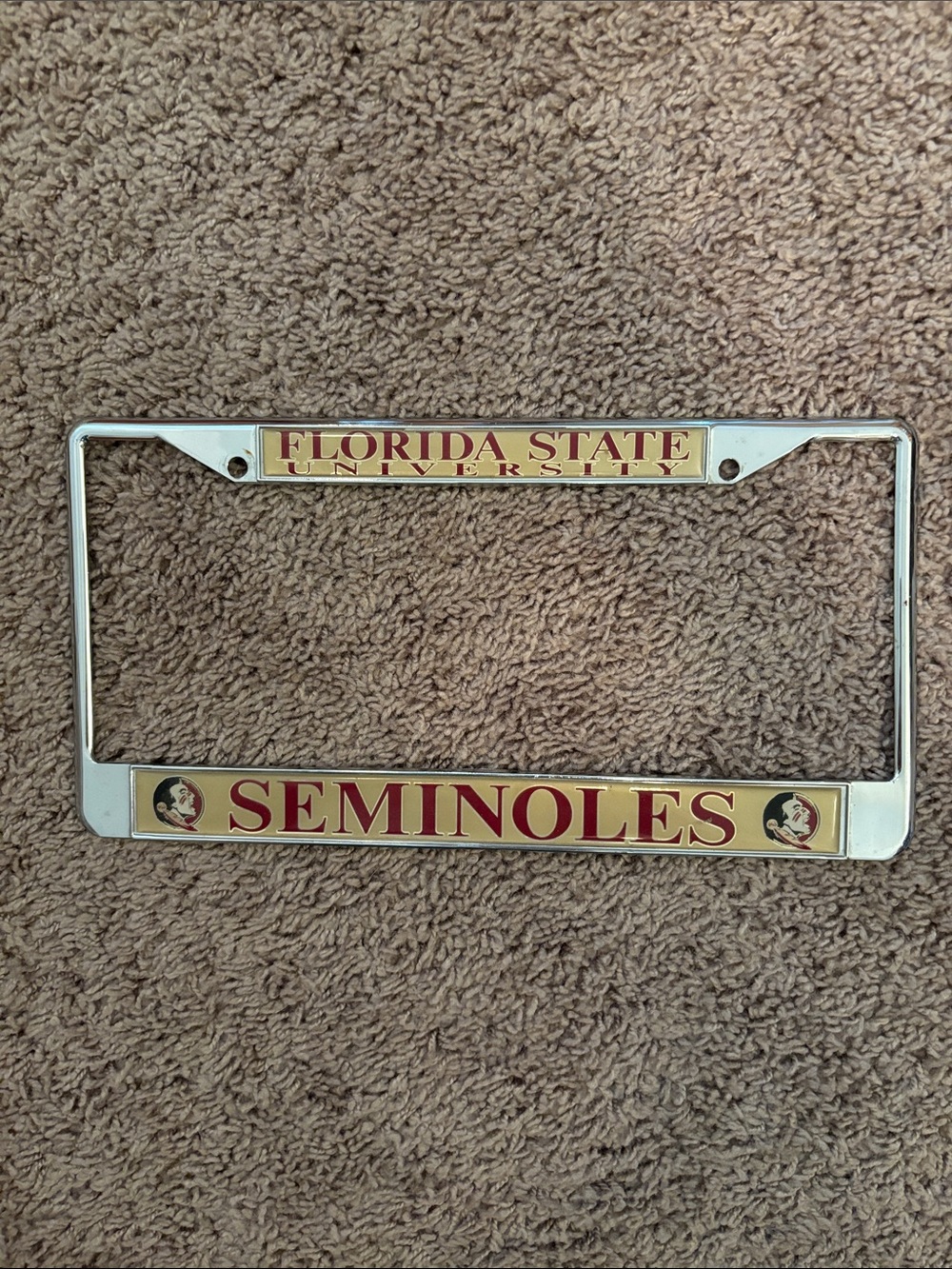 Florida State Seminoles Chrome License Plate Frame - Garnet & Gold